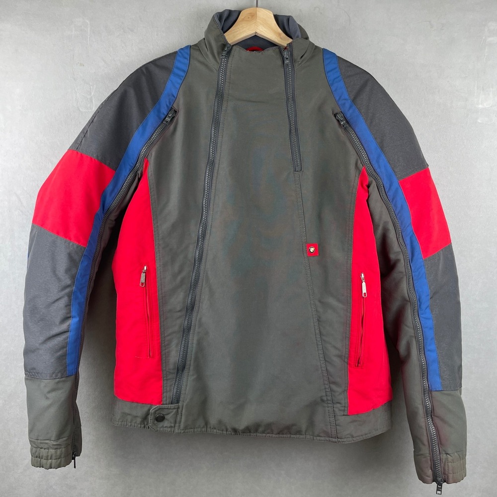 Vintage 80s BMW Motorrad Schoffel Gore-Tex Motorcycle Jacket Grey Red Blue‎ 40 L